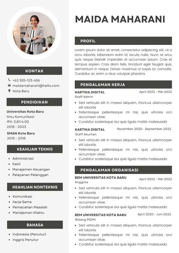 Contoh CV Kreatif